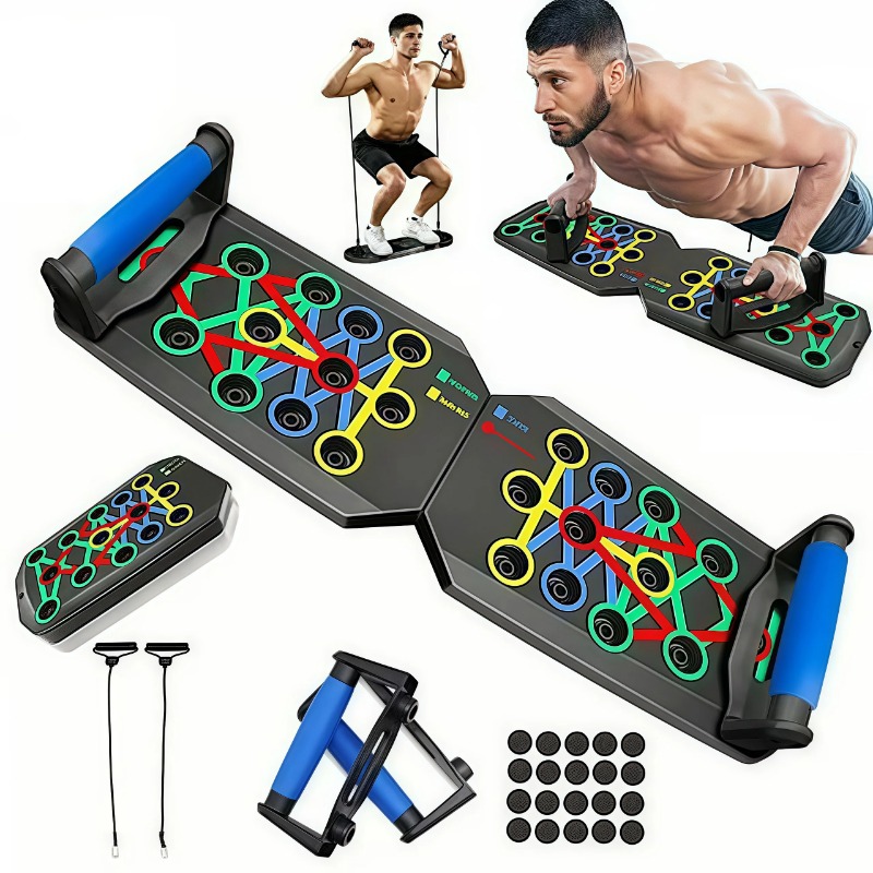 Home Gym Unit - Foldable Push Up Board with Resistance
