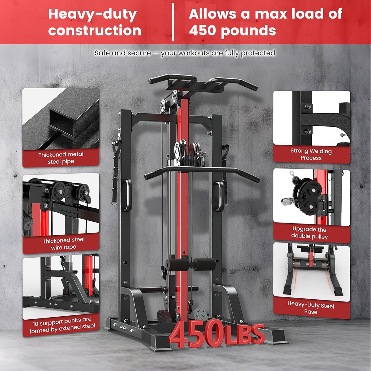 Pooboo Home Gym Machine - High - огляд і ціна Home Gym Lat Pulldown
