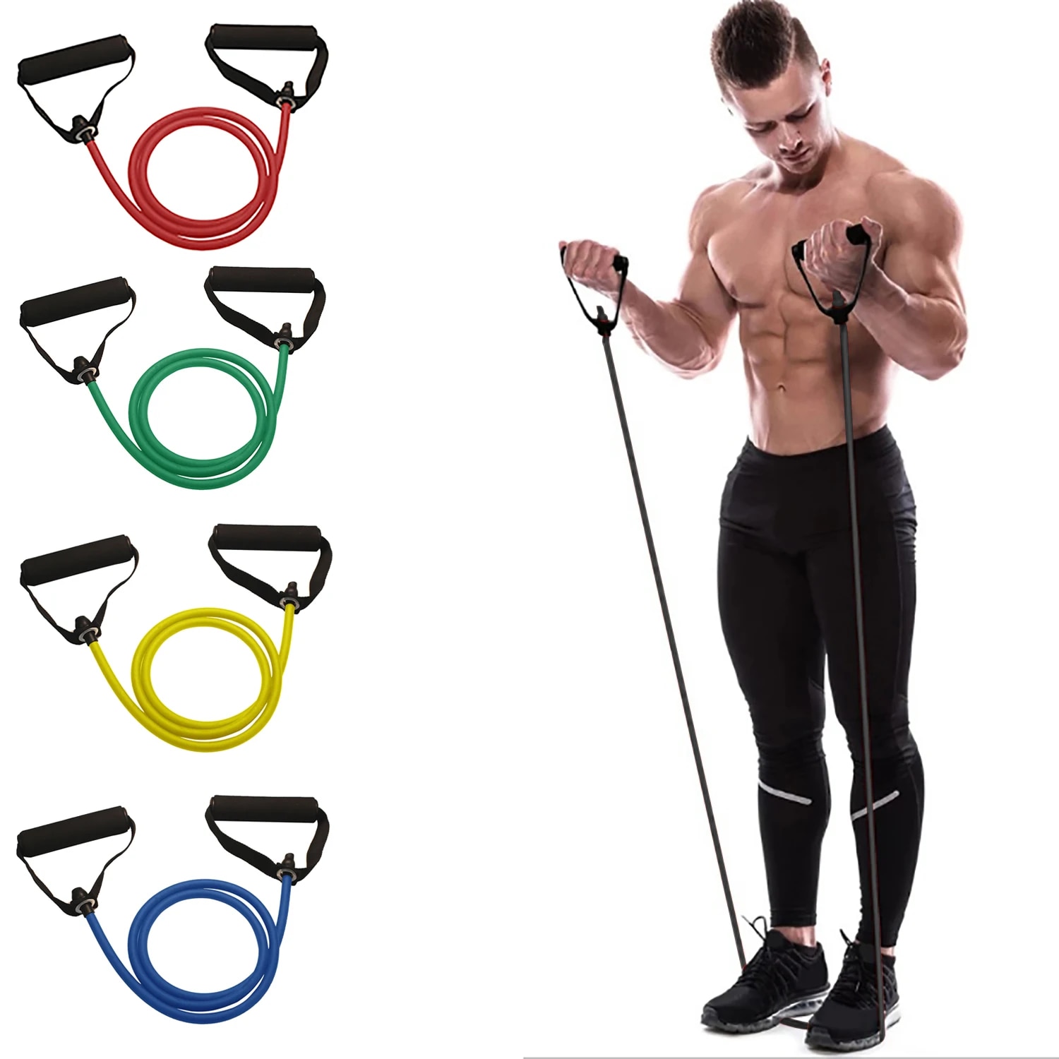 Resistance Bands With Handles, - огляд і ціна Home Gym Leg Press