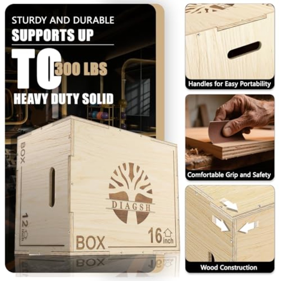 Plyo Box - 3-in-1 wood plyomet - огляд і ціна Home Gym Jump Box
